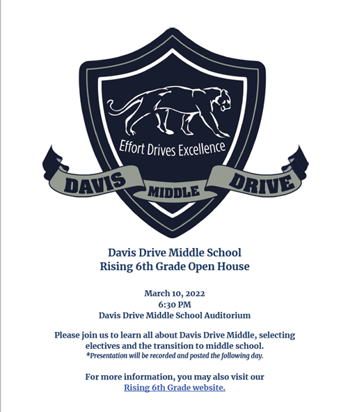 2022 Rising 6th Grade Open House